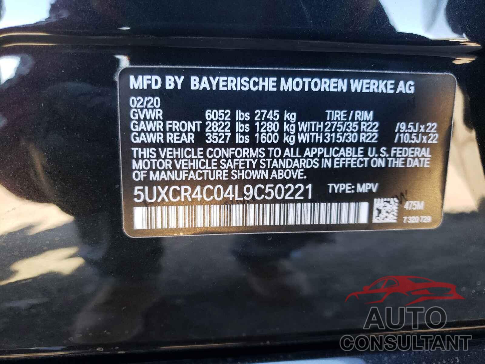 BMW X5 2020 - 5UXCR4C04L9C50221