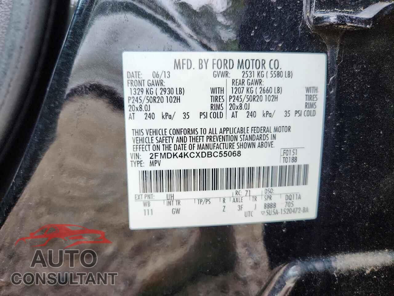 FORD EDGE 2013 - 2FMDK4KCXDBC55068