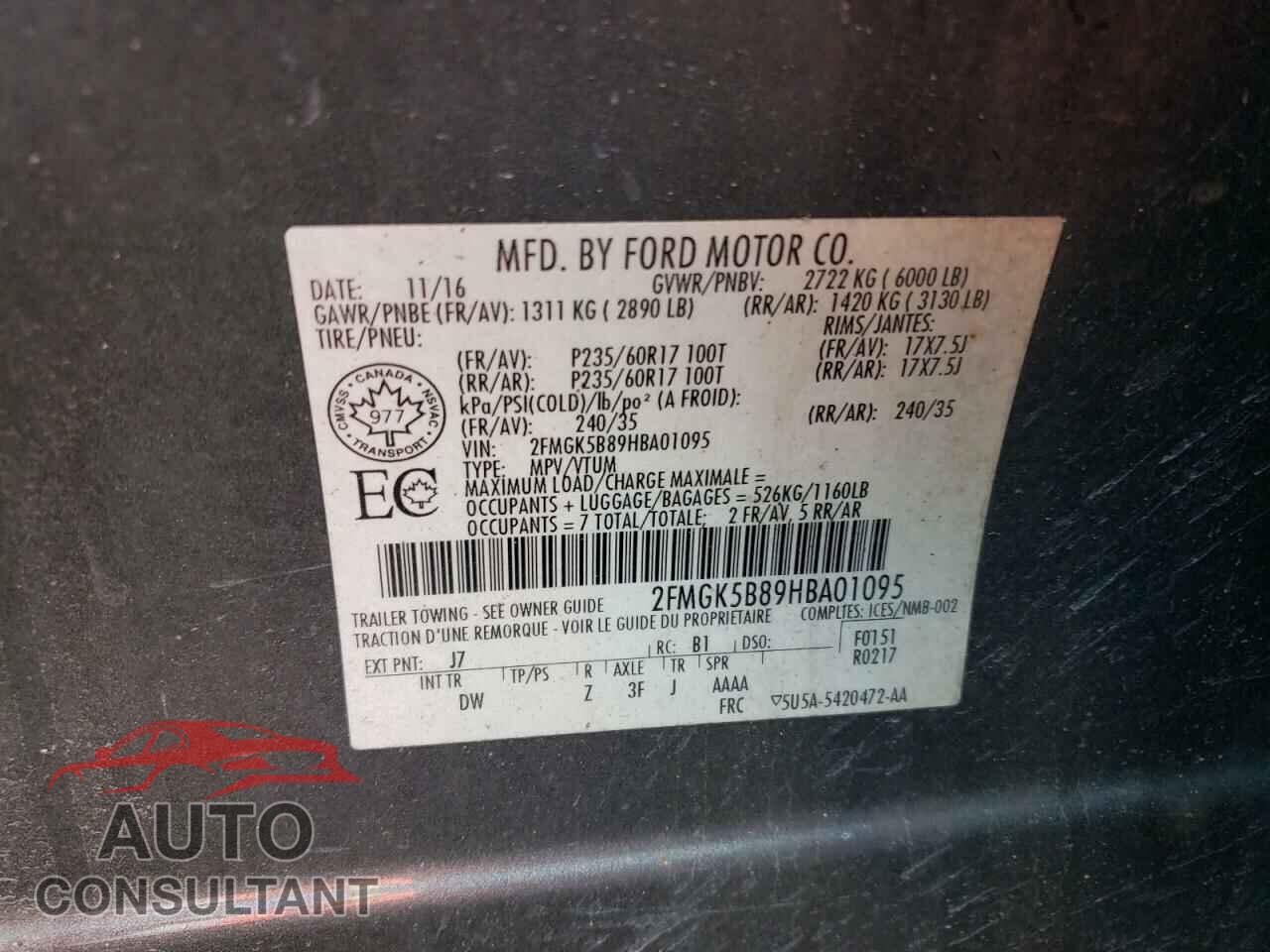 FORD FLEX 2017 - 2FMGK5B89HBA01095