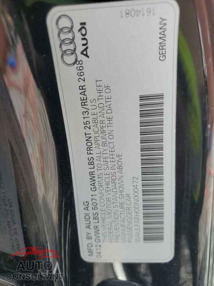 AUDI A5 2013 - WAULFAFH0DN000472