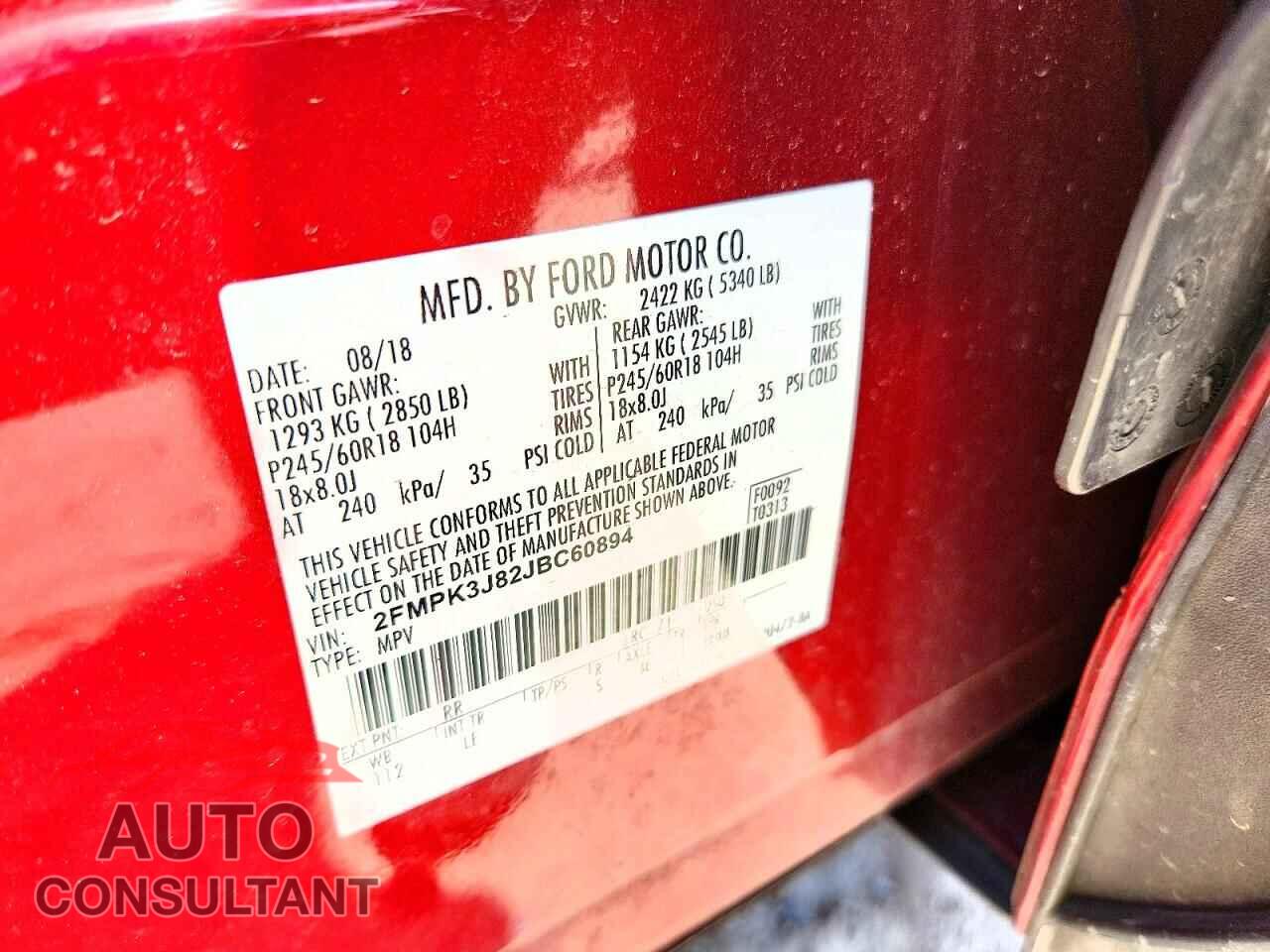 FORD EDGE 2018 - 2FMPK3J82JBC60894