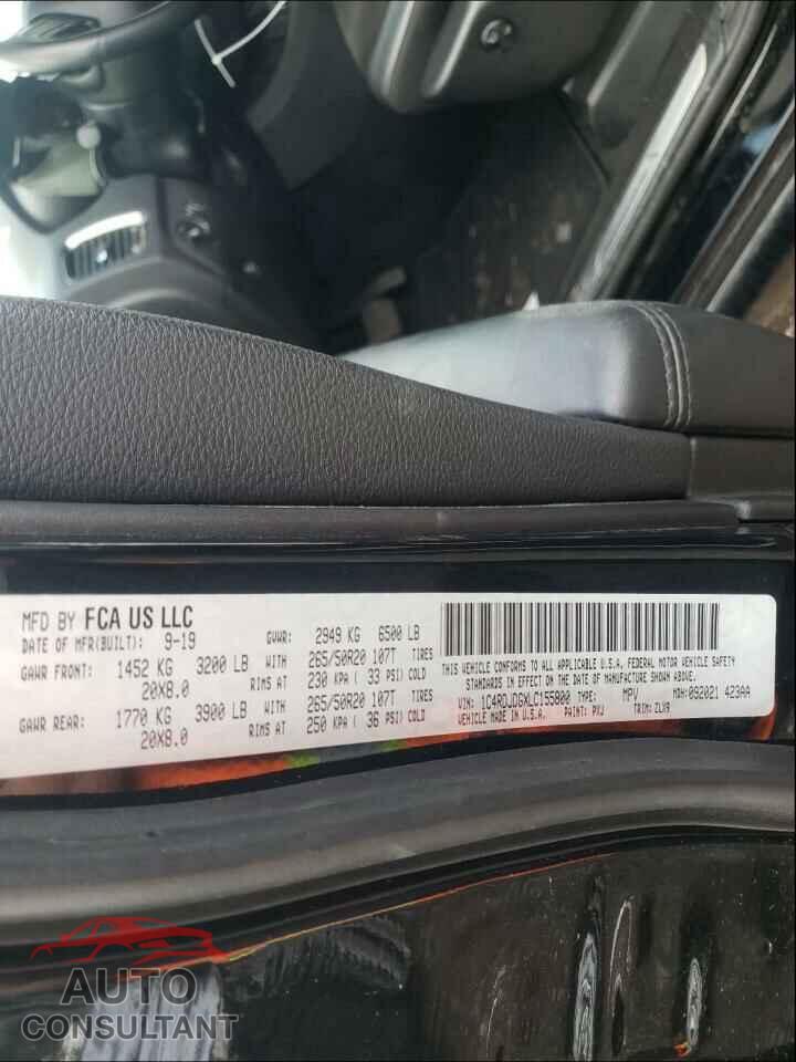 DODGE DURANGO 2020 - 1C4RDJDGXLC155800