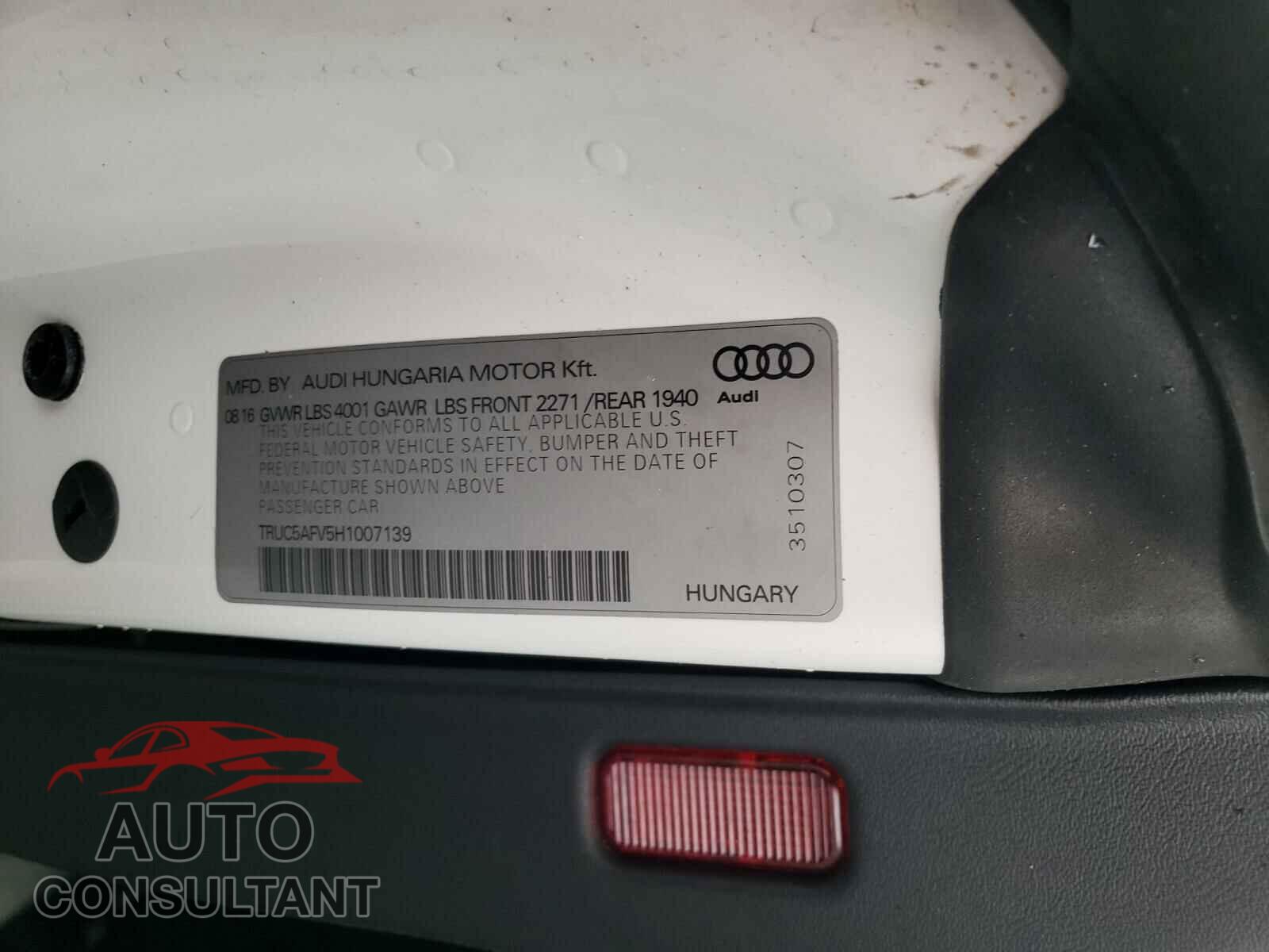 AUDI TT 2017 - TRUC5AFV5H1007139