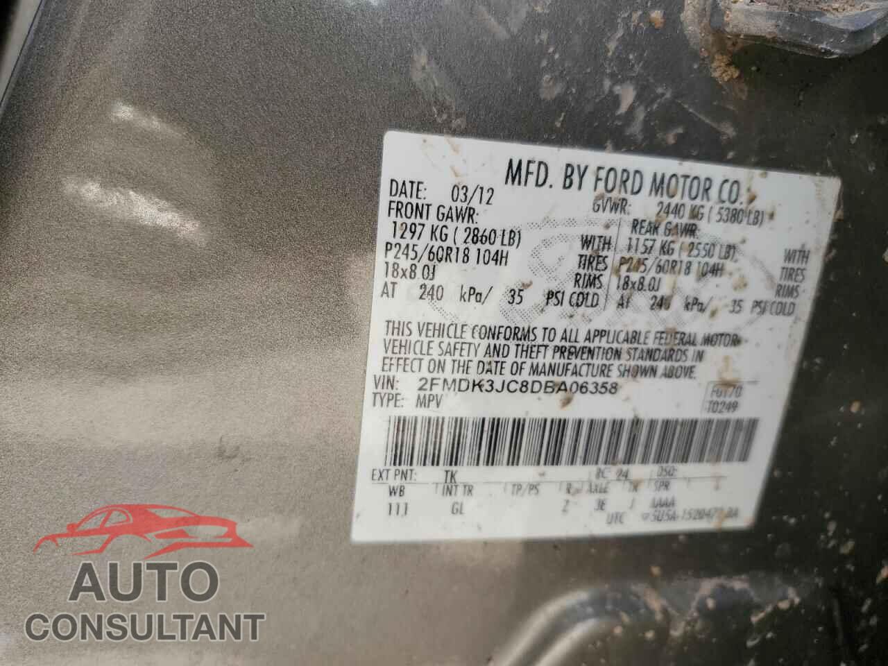 FORD EDGE 2013 - 2FMDK3JC8DBA06358