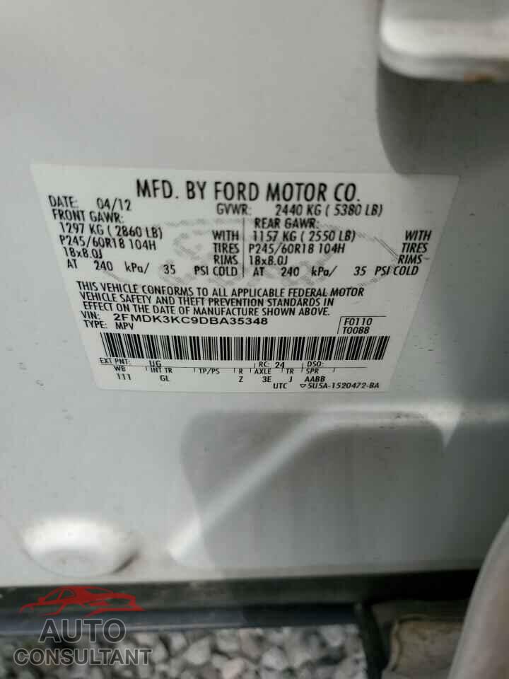 FORD EDGE 2013 - 2FMDK3KC9DBA35348
