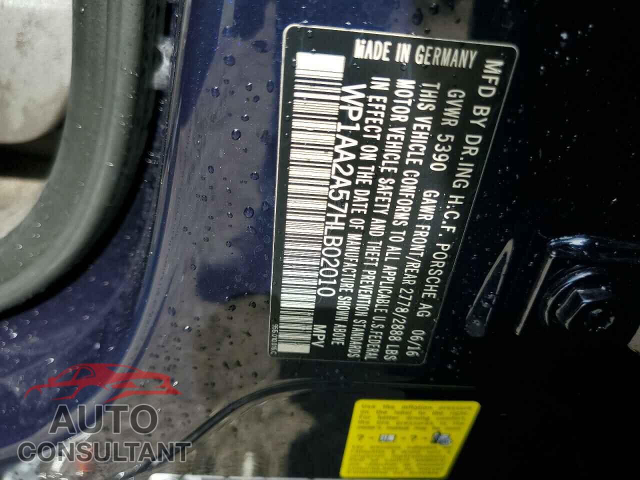 PORSCHE MACAN 2017 - WP1AA2A57HLB02010