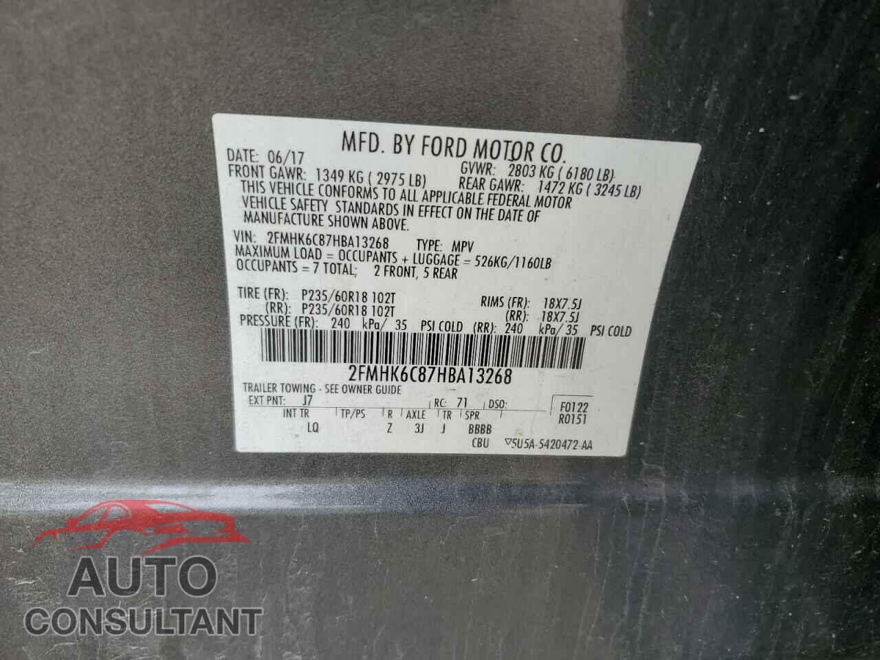 FORD FLEX 2017 - 2FMHK6C87HBA13268