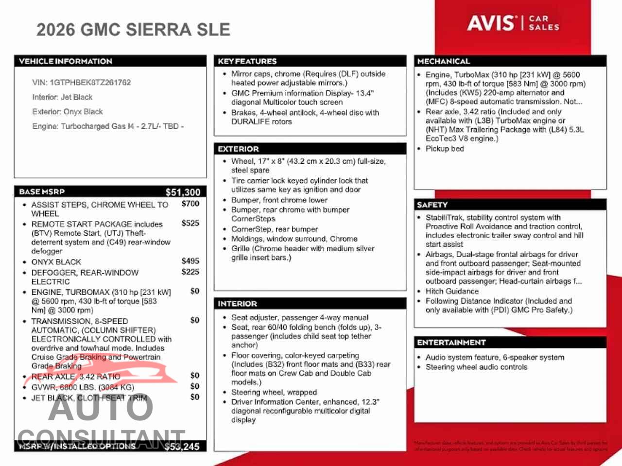 GMC SIERRA 2026 - 1GTPHBEK8TZ261762