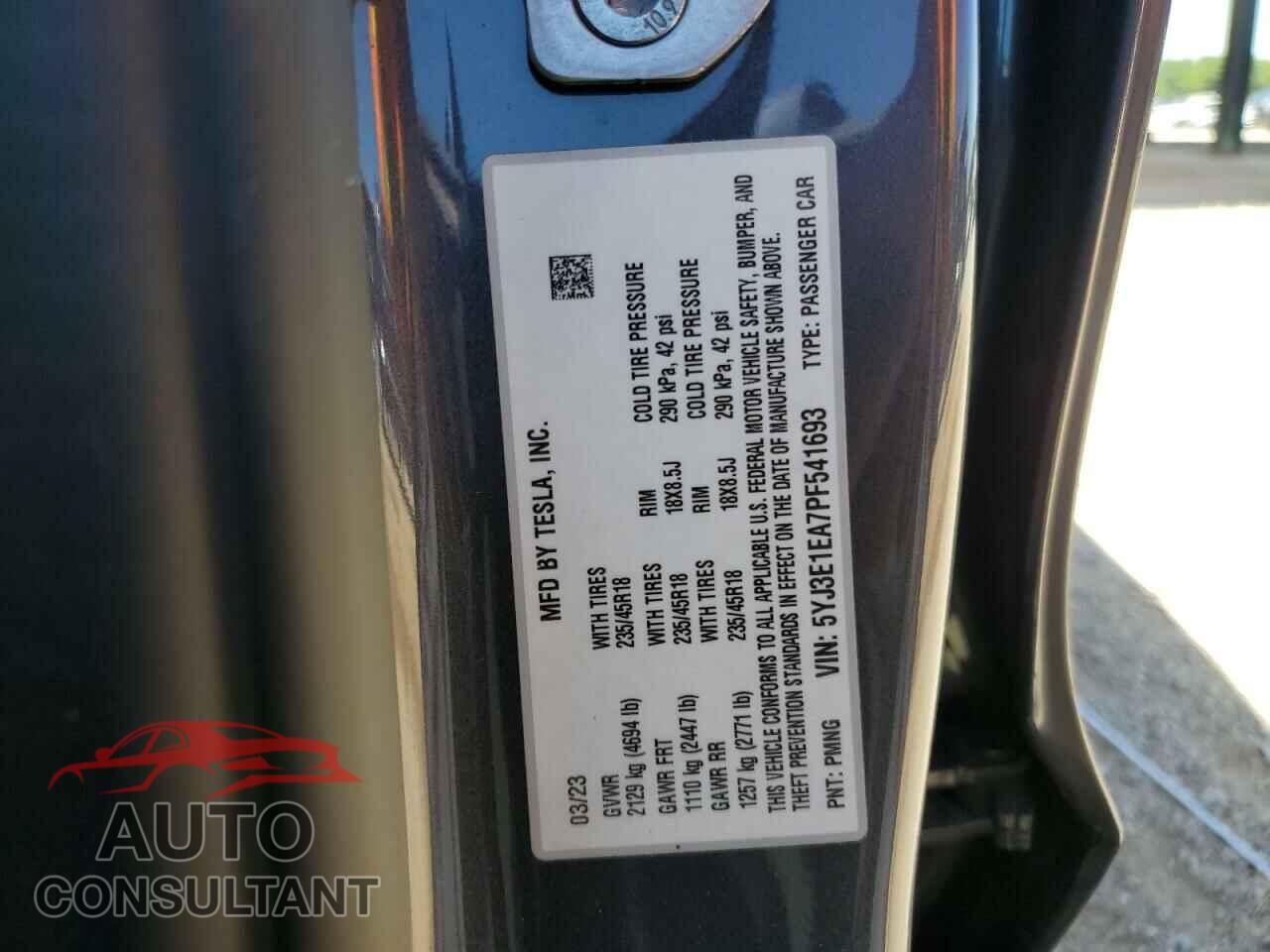 TESLA MODEL 3 2023 - 5YJ3E1EA7PF541693