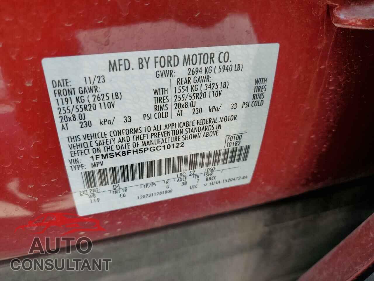 FORD EXPLORER 2023 - 1FMSK8FH5PGC10122