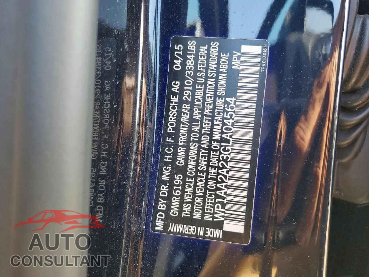 PORSCHE CAYENNE 2016 - WP1AA2A23GLA04564