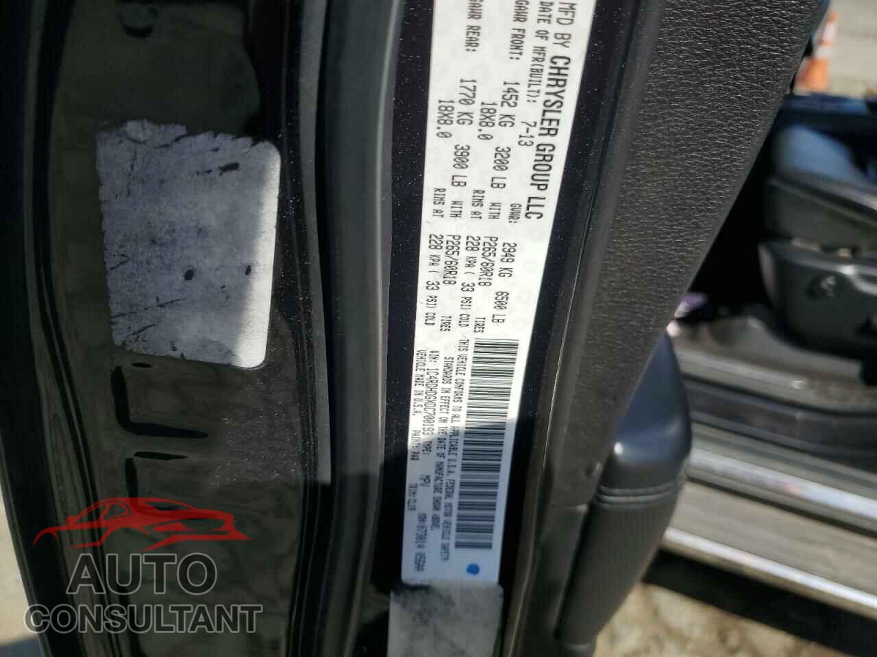 DODGE DURANGO 2013 - 1C4RDHDGXDC700193