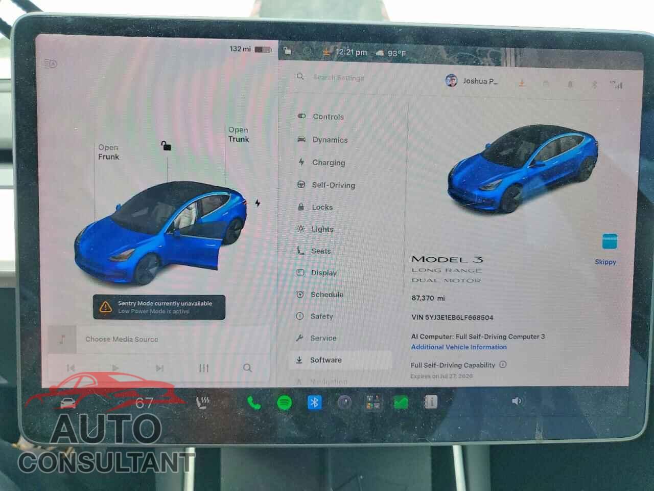 TESLA MODEL 3 2020 - 5YJ3E1EB6LF668504