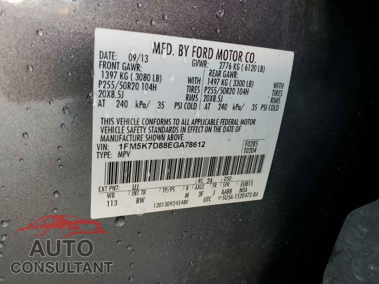 FORD EXPLORER 2014 - 1FM5K7D88EGA78612