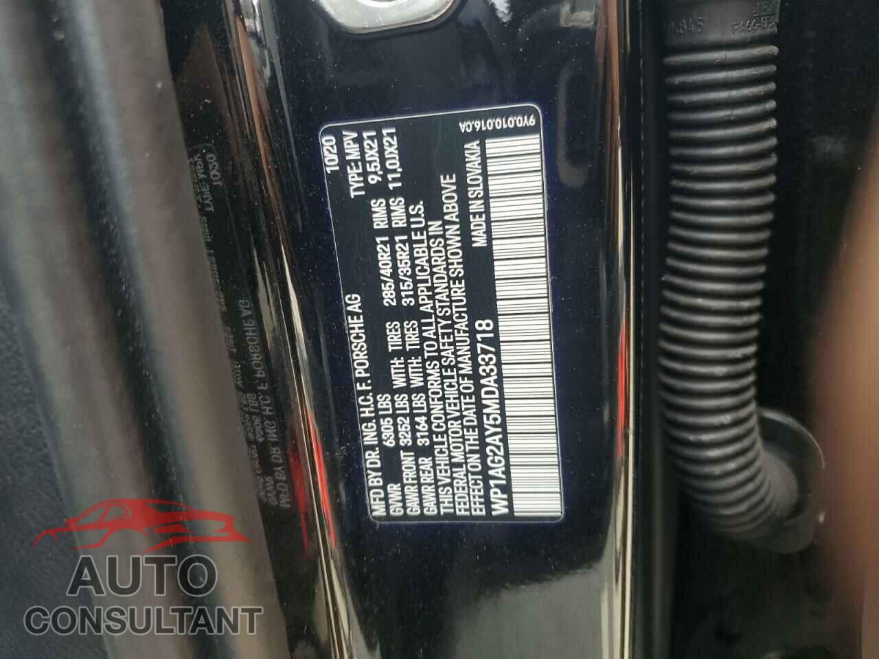 PORSCHE CAYENNE 2021 - WP1AG2AY5MDA33718