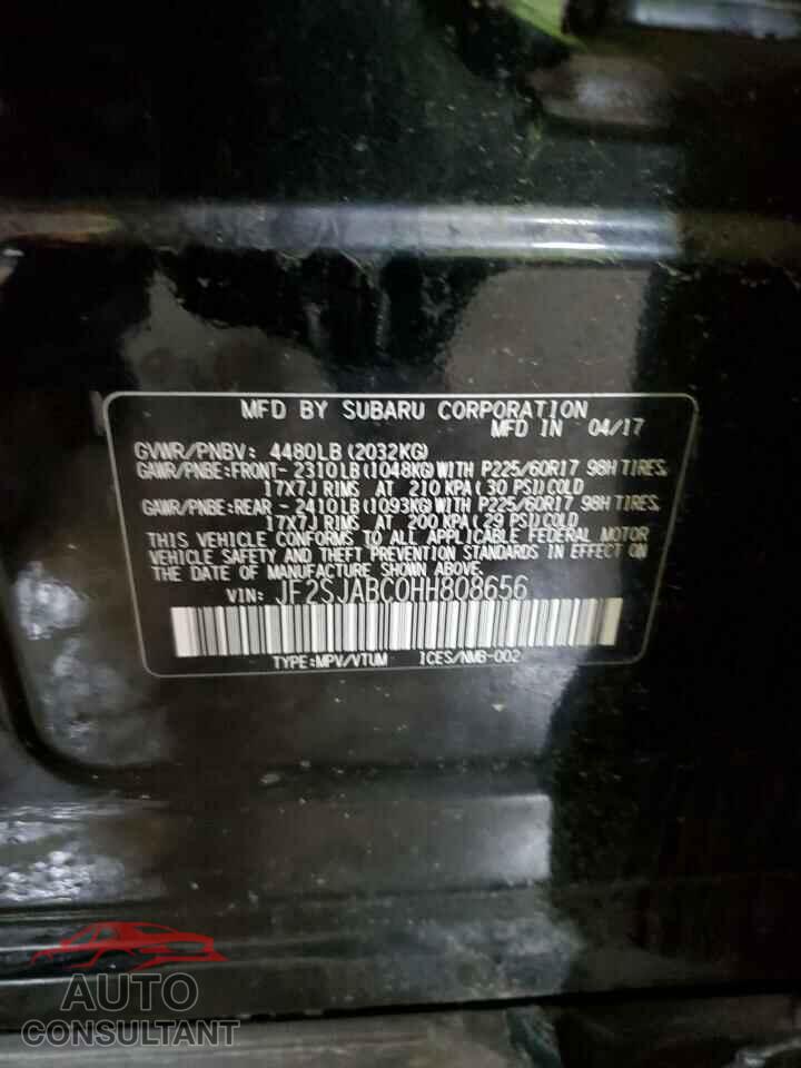 SUBARU FORESTER 2017 - JF2SJABC0HH808656
