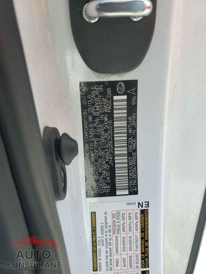 LEXUS IS 2014 - JTHFF2C25E2530315