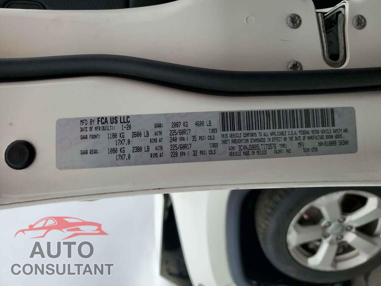JEEP COMPASS 2020 - 3C4NJDBB5LT173576