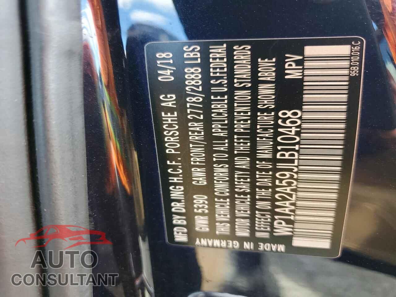 PORSCHE MACAN 2018 - WP1AA2A59JLB10468