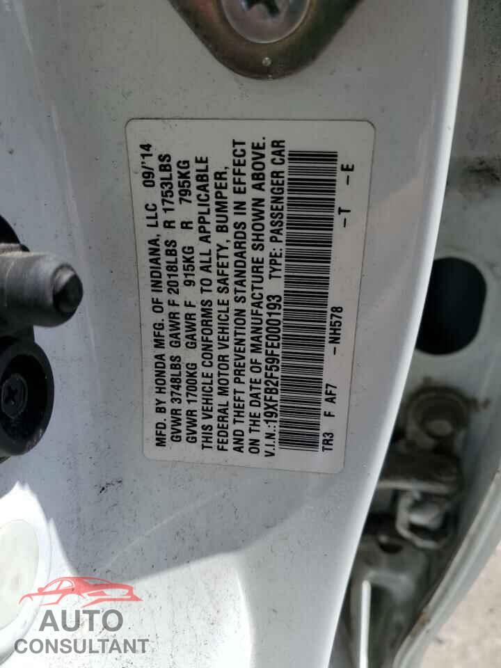 HONDA CIVIC 2015 - 19XFB2F59FE000193