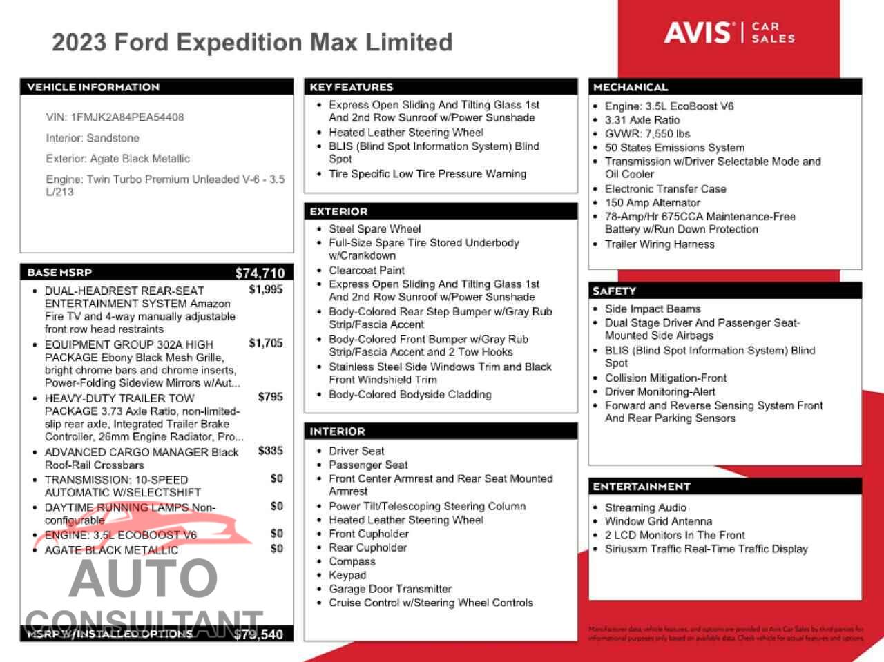 FORD EXPEDITION 2023 - 1FMJK2A84PEA54408