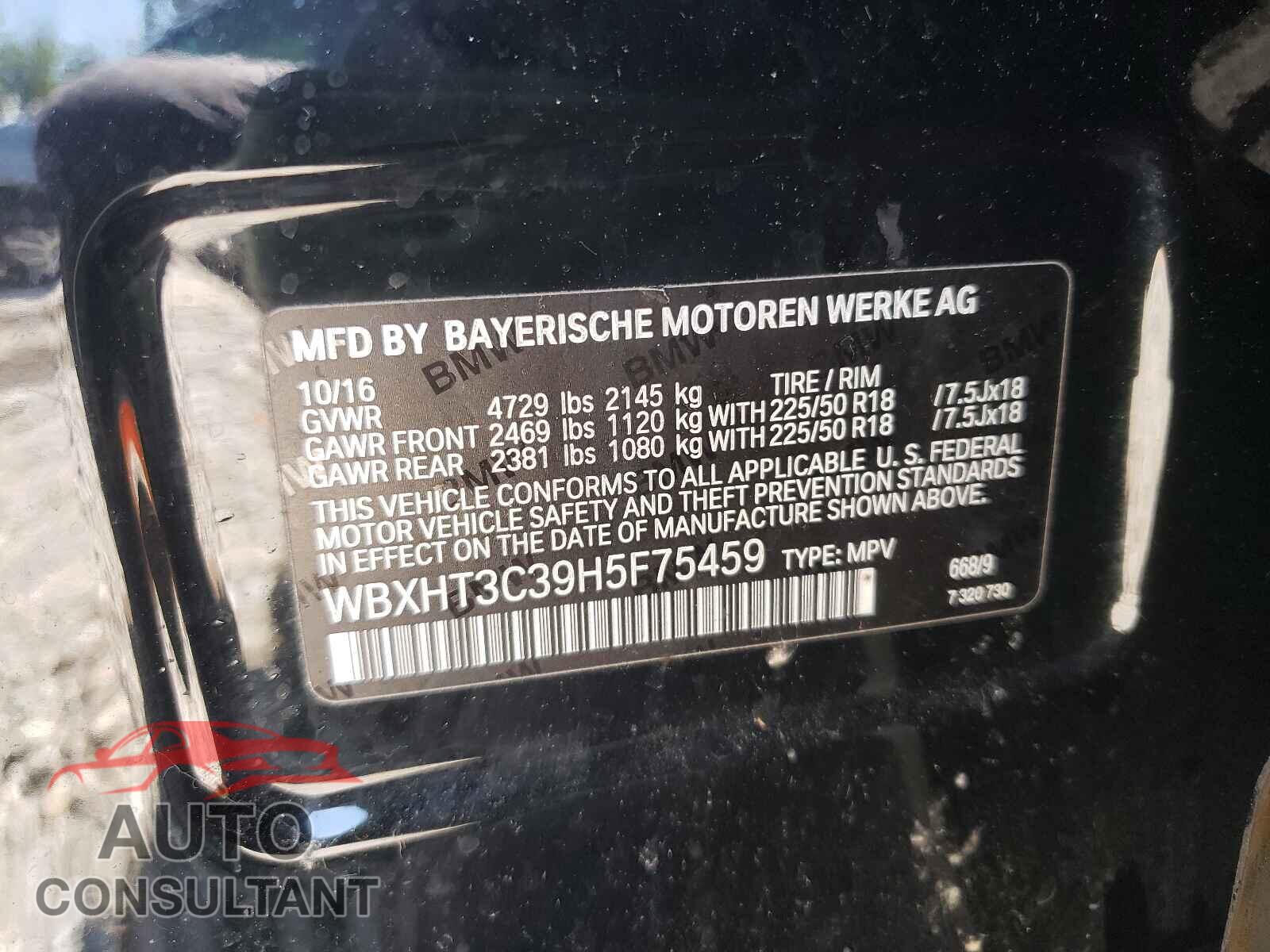 BMW X1 2017 - WBXHT3C39H5F75459