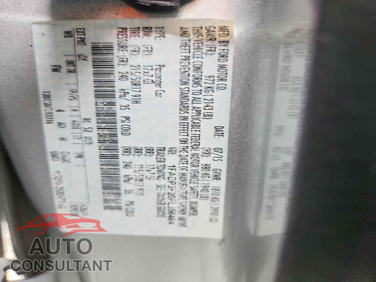 FORD FOCUS 2015 - 1FADP3F20FL356484