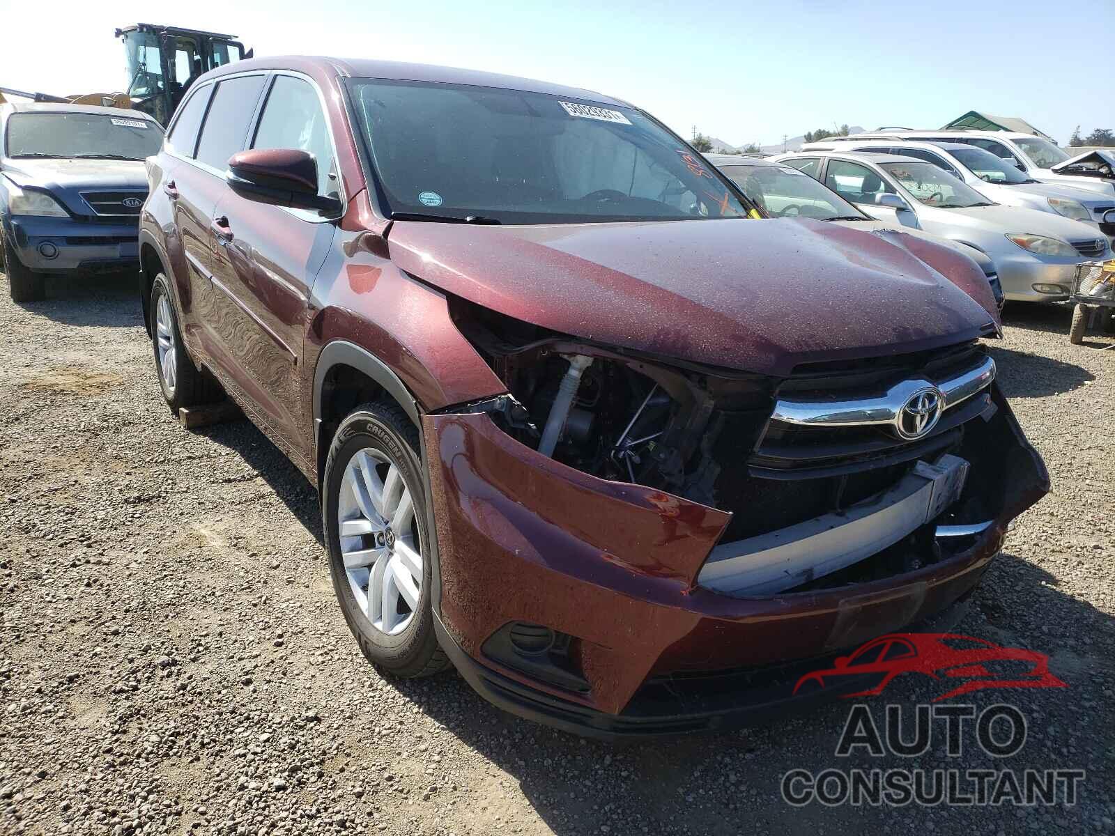 TOYOTA HIGHLANDER 2016 - 5TDZARFH7GS021151