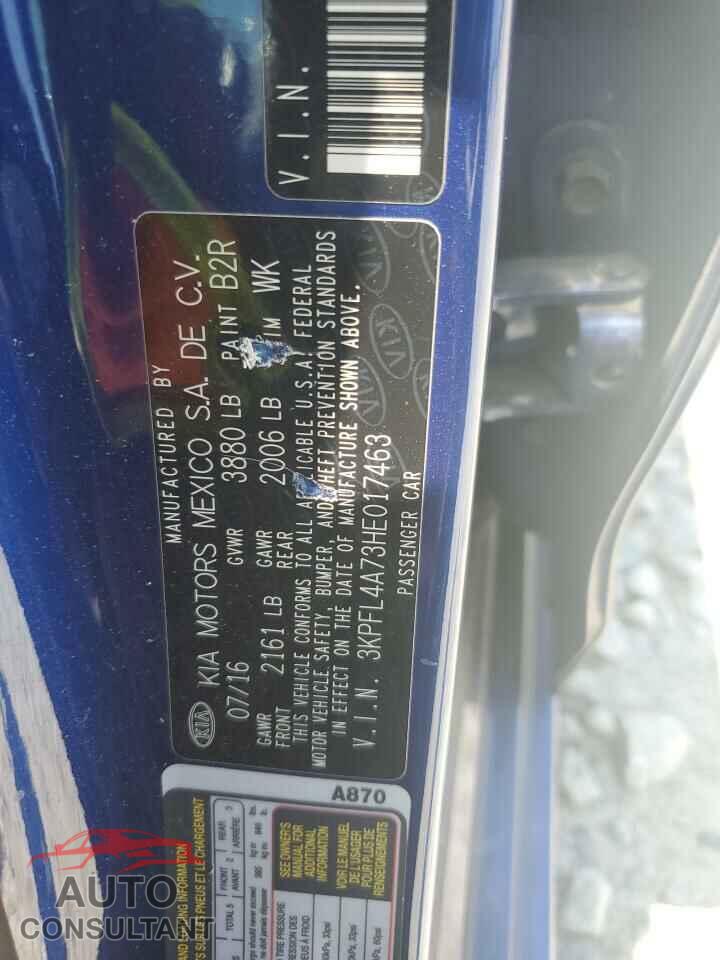 KIA FORTE 2017 - 3KPFL4A73HE017463