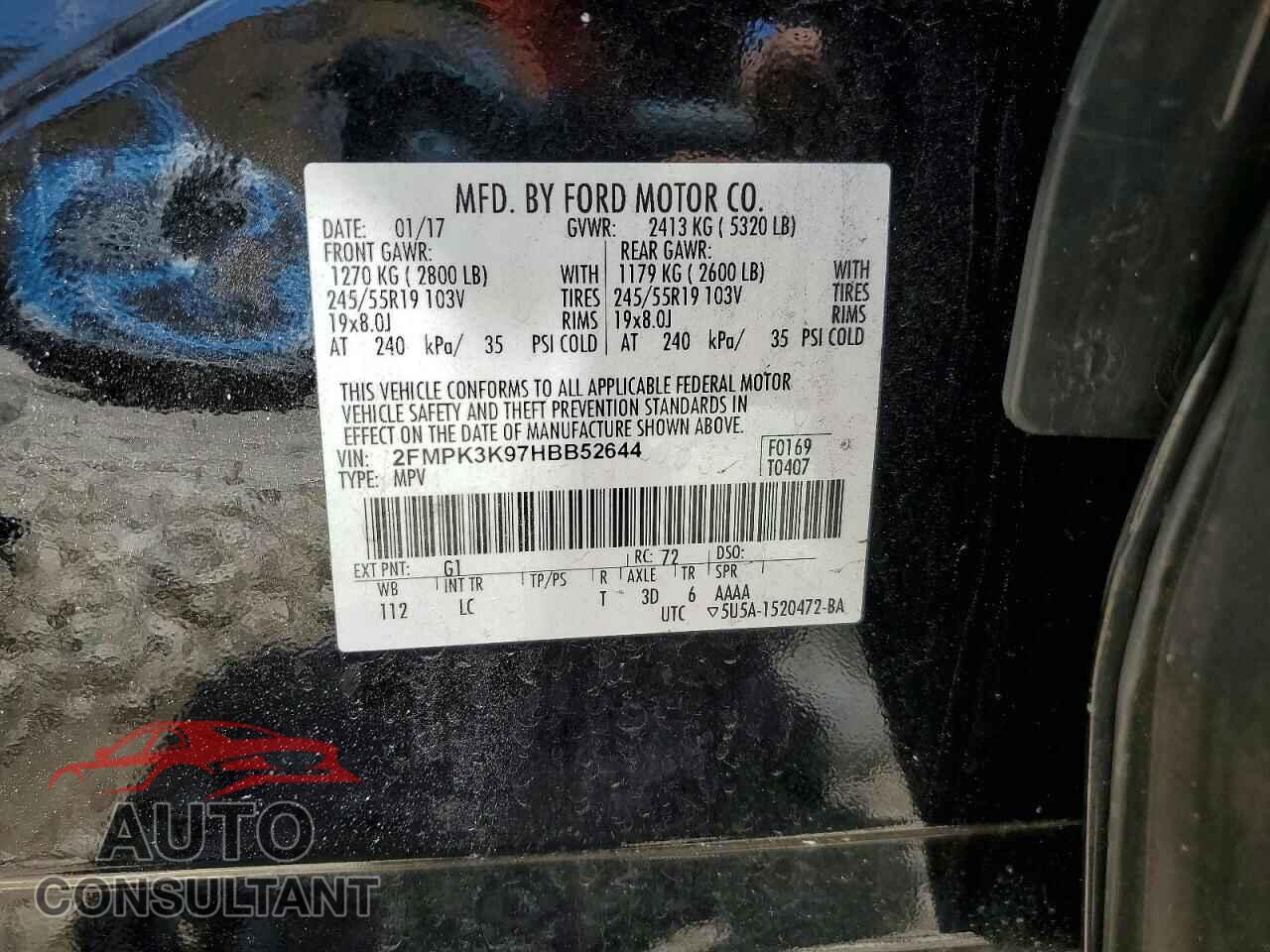 FORD EDGE 2017 - 2FMPK3K97HBB52644