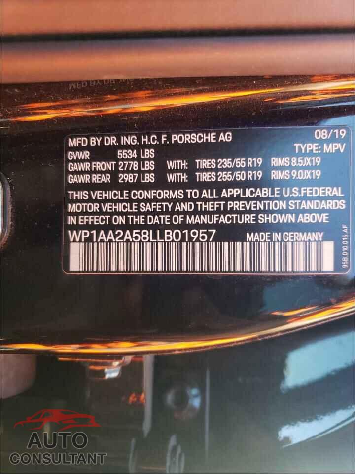 PORSCHE MACAN 2020 - WP1AA2A58LLB01957