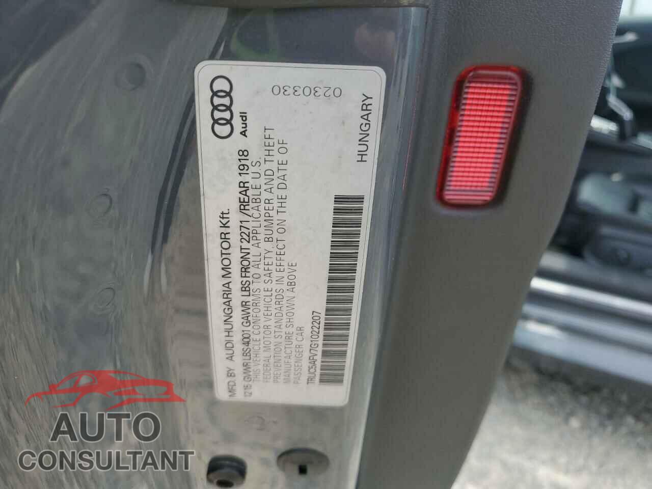 AUDI TT 2016 - TRUC5AFV7G1022207