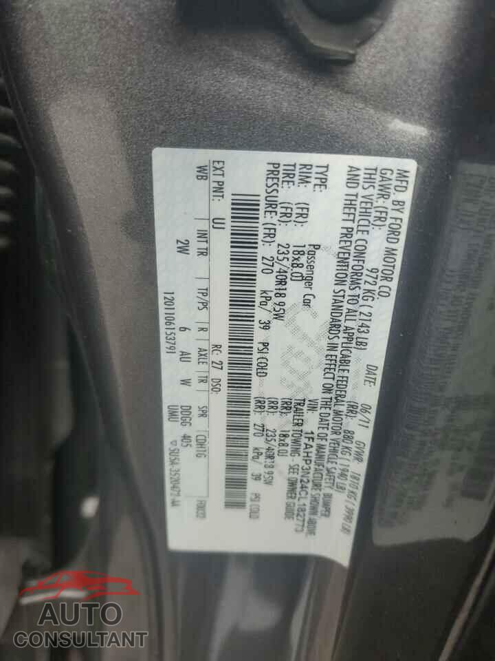 FORD FOCUS 2012 - 1FAHP3N24CL182773