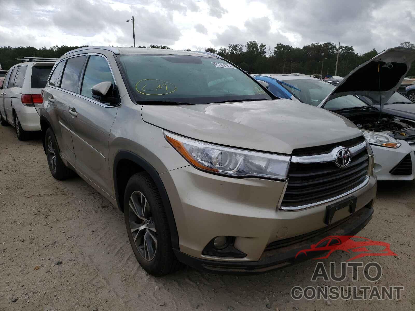 TOYOTA HIGHLANDER 2016 - 5TDJKRFH1GS298145