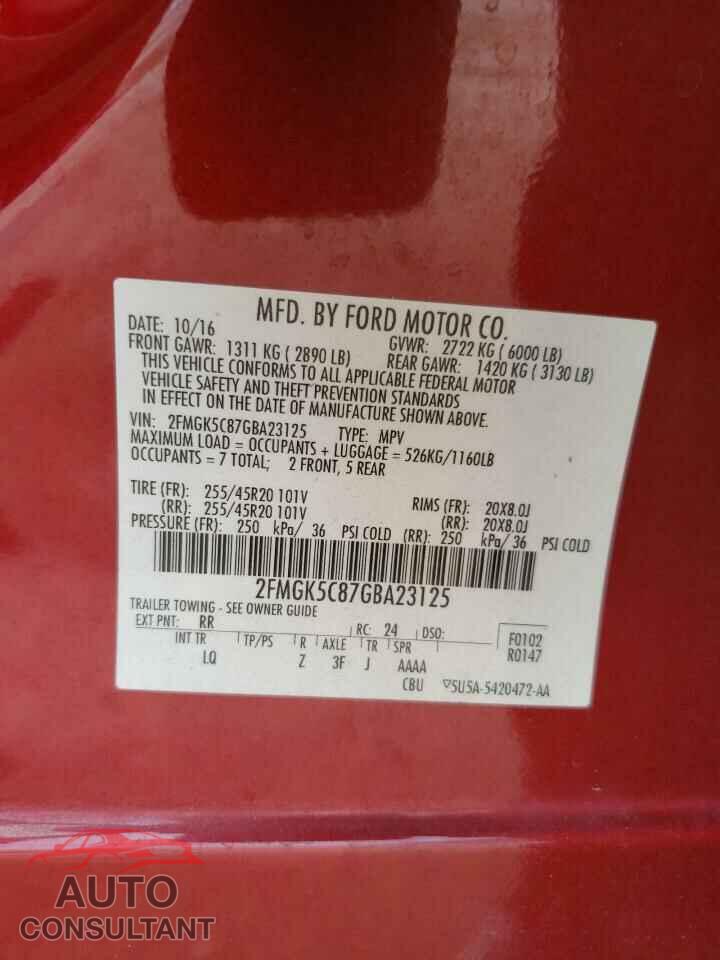FORD FLEX 2016 - 2FMGK5C87GBA23125