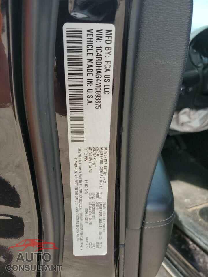DODGE DURANGO 2021 - 1C4RDHAG4MC693875