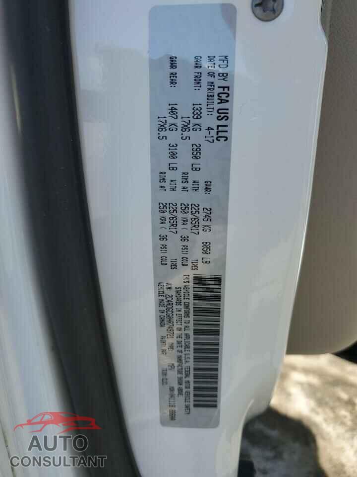 DODGE CARAVAN 2017 - 2C4RDGCG0HR749721