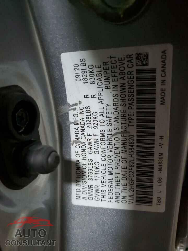 HONDA CIVIC 2020 - 2HGFC2F82LH584820