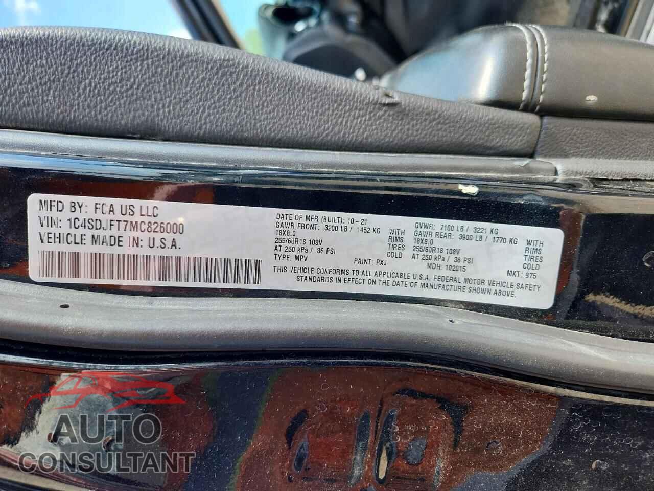 DODGE DURANGO 2021 - 1C4SDJFT7MC826000