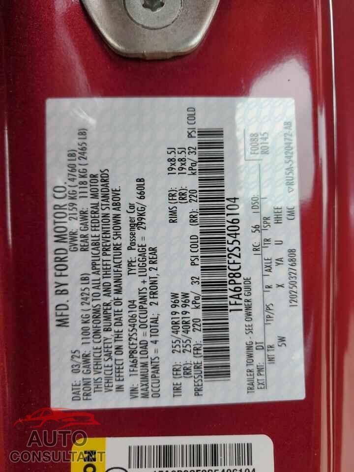 FORD MUSTANG 2025 - 1FA6P8CF2S5406104