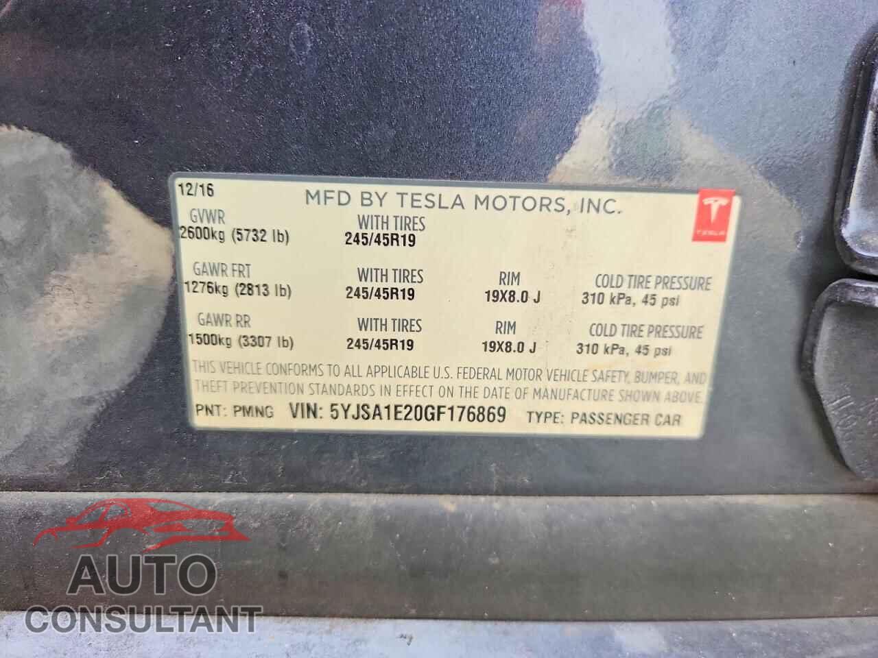 TESLA MODEL S 2016 - 5YJSA1E20GF176869