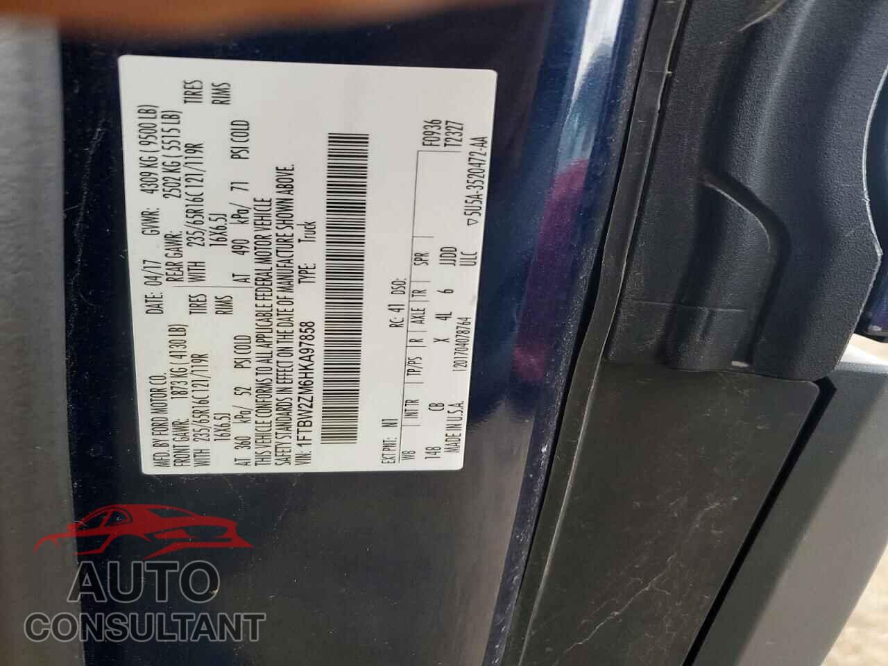FORD TRANSIT 2017 - 1FTBW2ZM6HKA97858