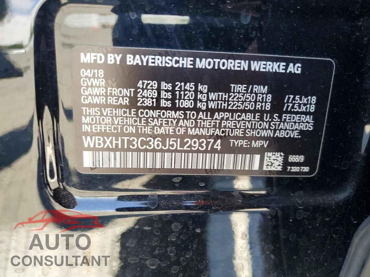 BMW X1 2018 - WBXHT3C36J5L29374