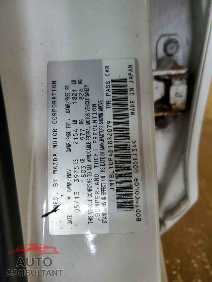 MAZDA 3 2013 - JM1BL1UP4D1832079