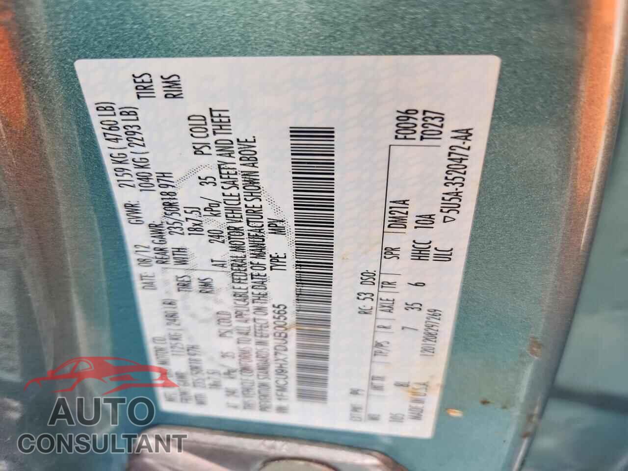 FORD ESCAPE 2013 - 1FMCU9HX7DUB00565