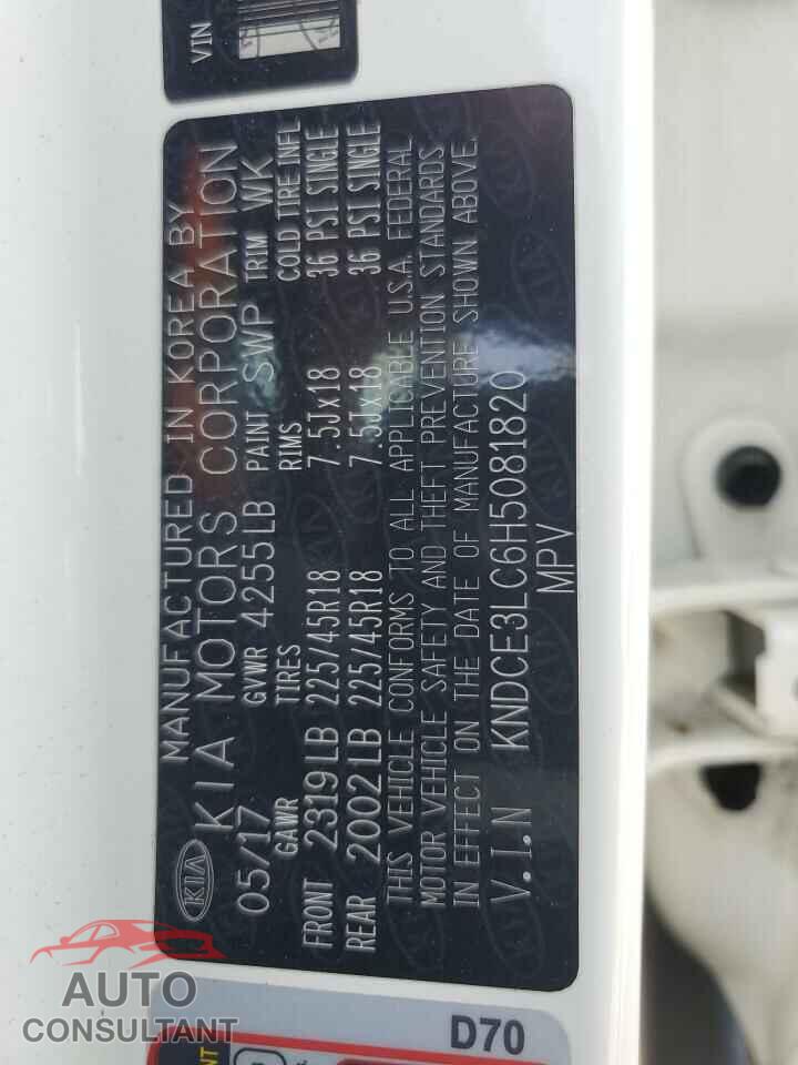 KIA NIRO 2017 - KNDCE3LC6H5081820