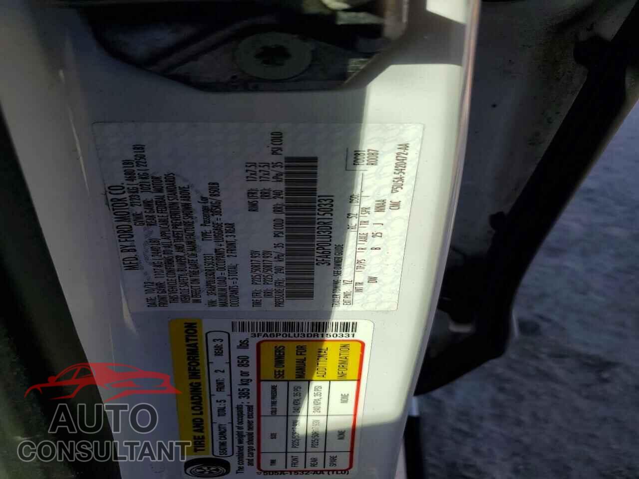 FORD FUSION 2013 - 3FA6P0LU3DR150331