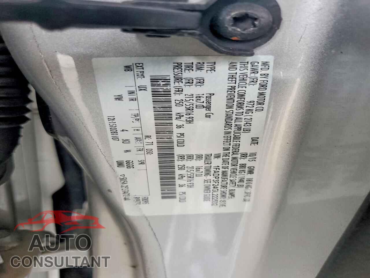 FORD FOCUS 2016 - 1FADP3F24GL222532