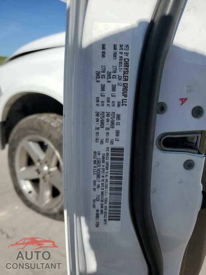 DODGE RAM 1500 2012 - 1C6RD7LT0CS308117