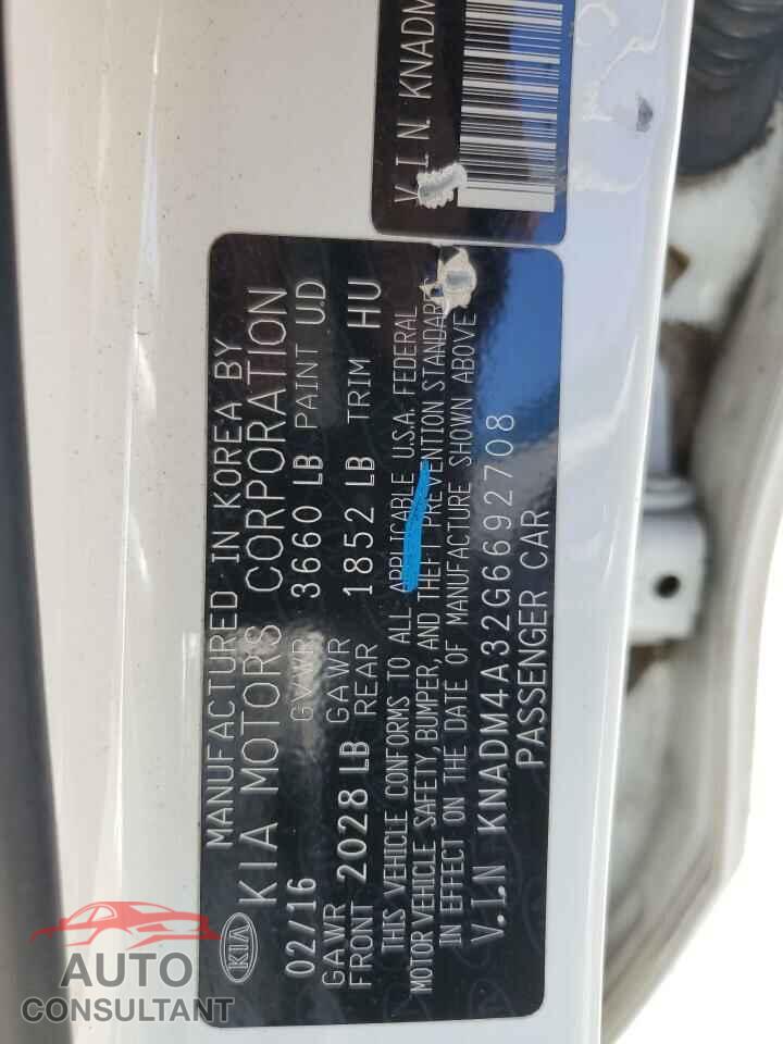 KIA RIO 2016 - KNADM4A32G6692708